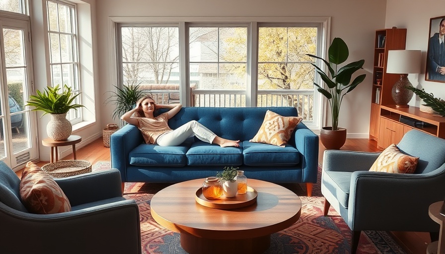 Living room layout ideas with blue sofa and velvet chairs.