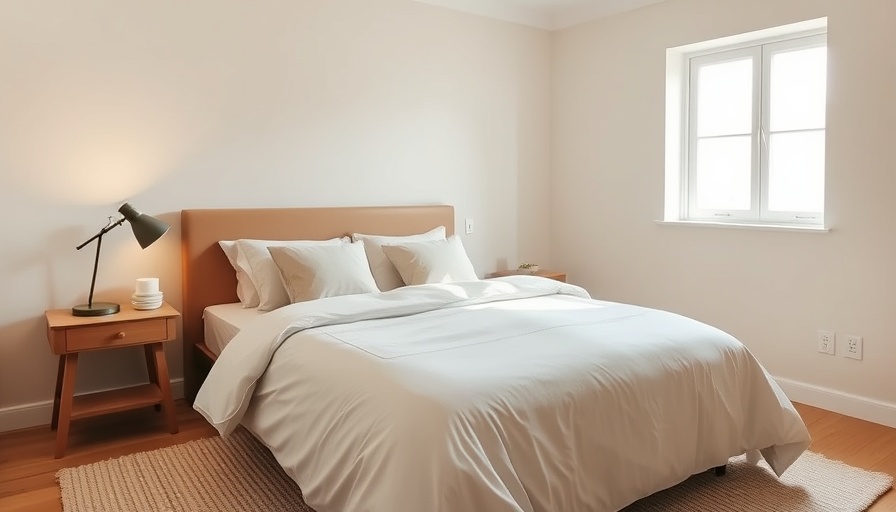 Scandinavian-inspired bedroom with cozy bedding and wooden furniture.
