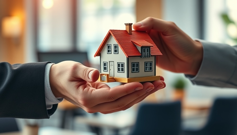 Cash home buyers exchanging cash for a small house model.