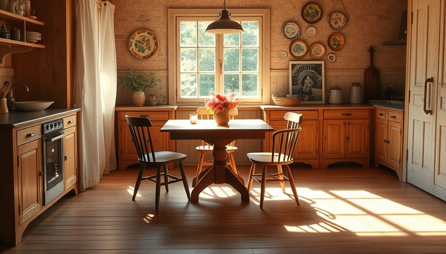 Layered and Lived-In Home: cozy rustic kitchen nook with natural light.