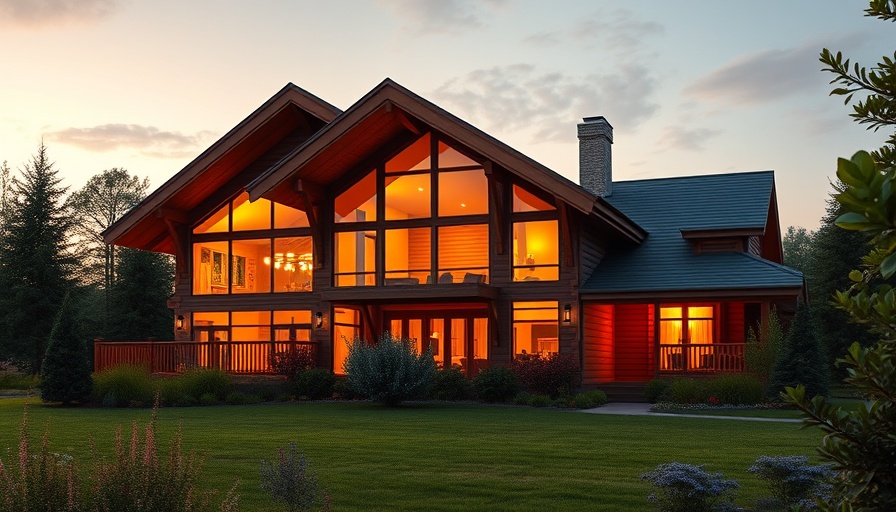 Modern lodge-style wooden home at sunset reflecting on the cost of building a custom home.