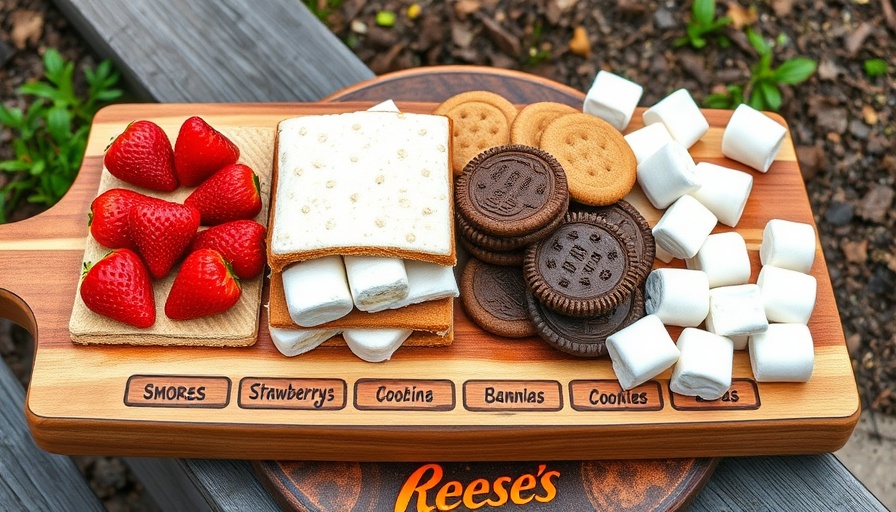 Creative upgraded s’mores ideas on a wooden board.