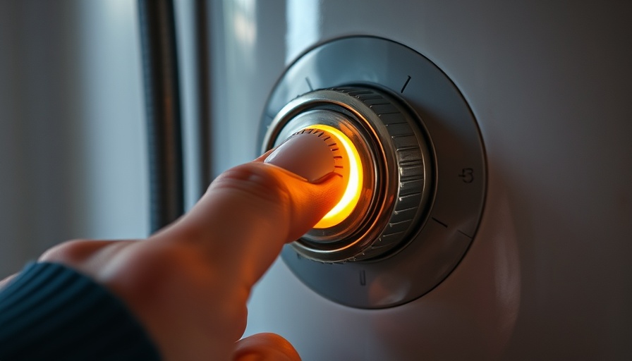 Close-up of water heater pilot light control being adjusted