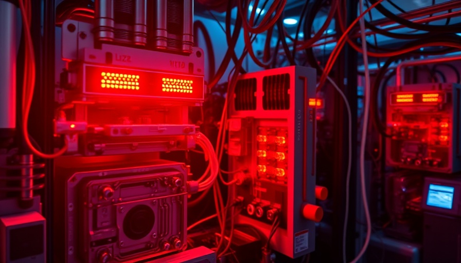 Advanced laser technology in electric car battery manufacturing, vibrant setup.