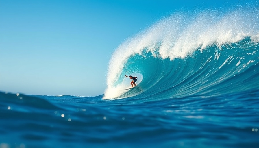 Lifeguard surf instructor riding a giant wave with skill.