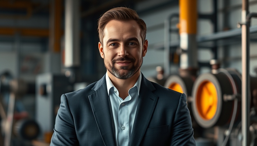 Man presenting on the pyrolysis process in an industrial setting.