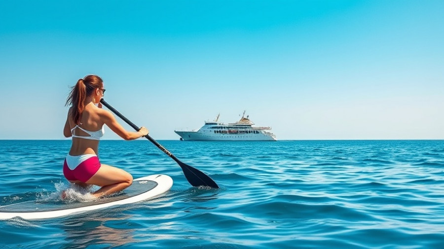 Athletic woman paddleboarding at 2025 Crozon Foil Festival.
