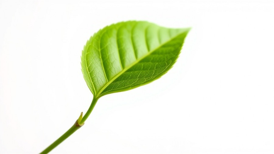 Green leaf on a stem representing gut microbiome health.