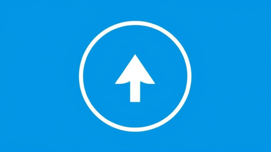 Blue circular icon with white upward arrow for navigation.