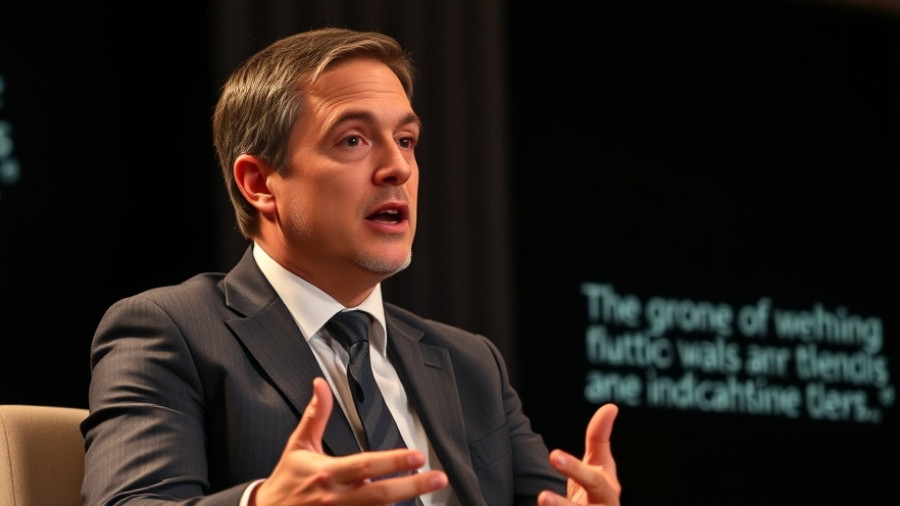 Businessman passionately discussing renewable energy without external power sources.