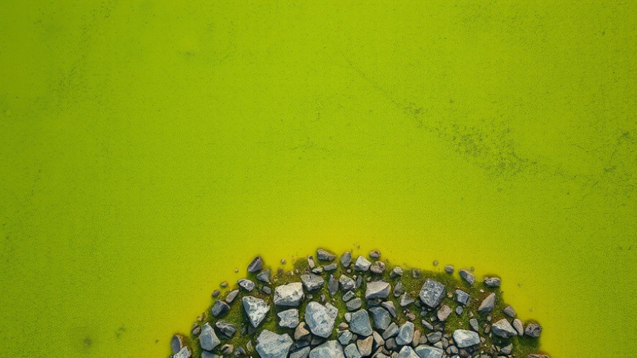 Aerial view of Lake St. Clair with algae bloom surface