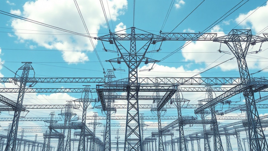 Texas electrical grid infrastructure reflecting data center impact.
