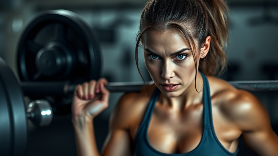 Focused athletic woman lifting barbell in gym for hourglass body workout routine.