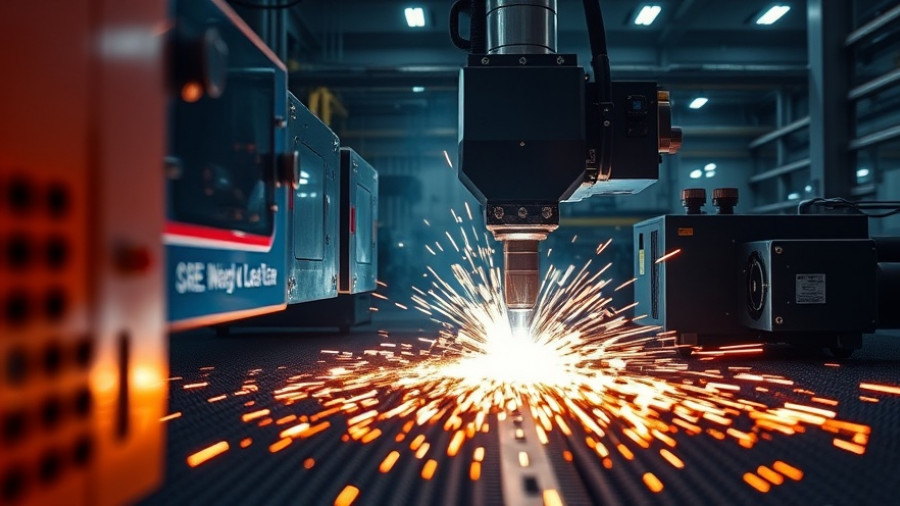 Giga Laser Next cutting technology in action, emitting sparks.