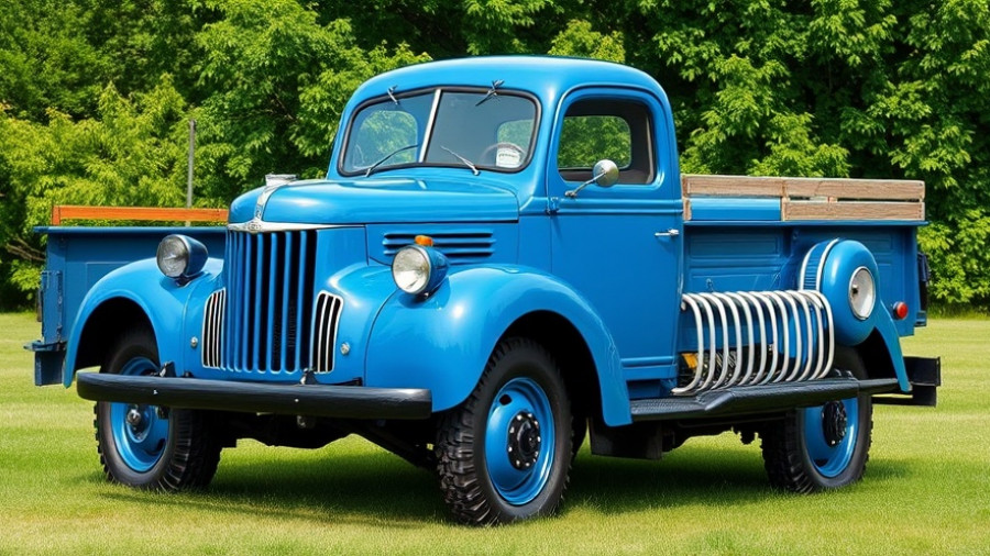 1948 Willys Truck with Cummins 4BT turbodiesel parked on grass.