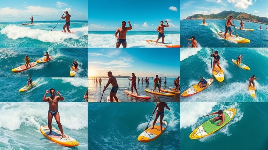 2025 SUP Events collage with dynamic ocean action and vibrant scenes