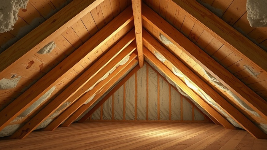 Unvented conditioned attic foam board in tidy attic space.