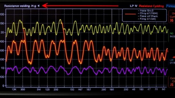 Graph of resistance weld process monitoring data with waveform channels.