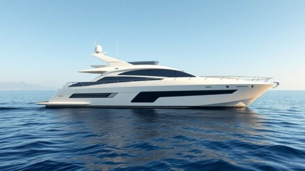 Greenline 42 Sustainable Yacht floating on tranquil open sea, clear sky.