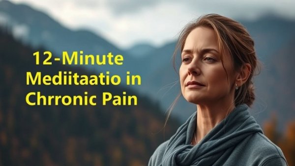 Calm portrait promoting 12-Minute Meditation for Chronic Pain.