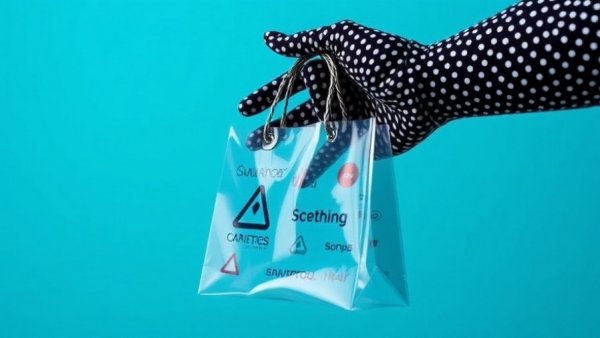 AI agents in holiday shopping, dotted hand with a stylized bag.