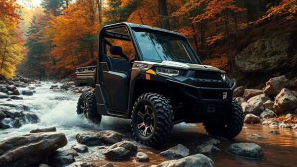 2026 Polaris RANGER XD 1500 Mountaineer Edition navigating forest terrain.