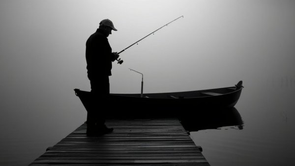 Foggy morning fishing scene on Free Fishing Days 2026.