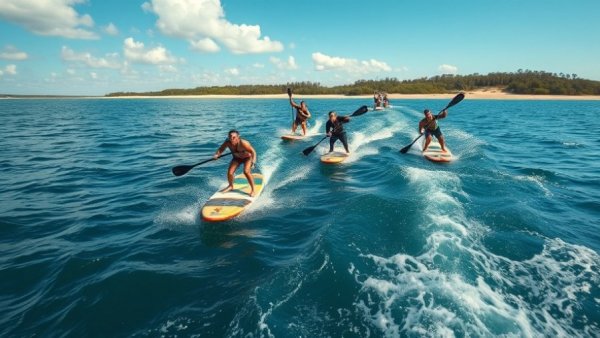 Exciting 2025 ISA World Paddleboard Championship racing scene.