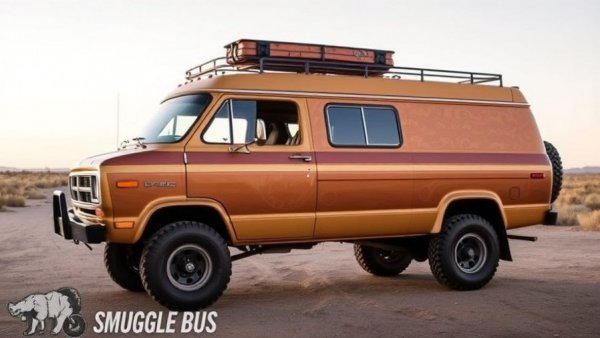 The Smuggle Bus Is An Epic 1973 Dodge B200 4×4 Van