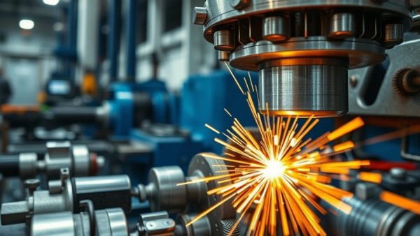 Close-up of advanced deburring and finishing techniques in industrial machinery.
