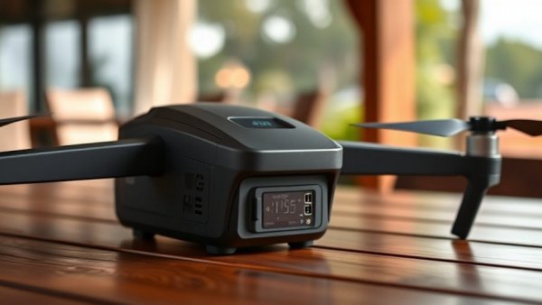 DJI Power 2000 portable power station with digital display on a table.