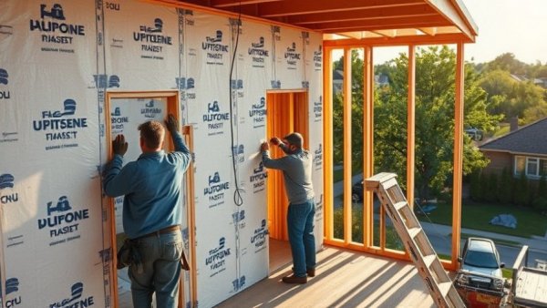 Exterior insulation setup in Climate Zone 3A with workers.