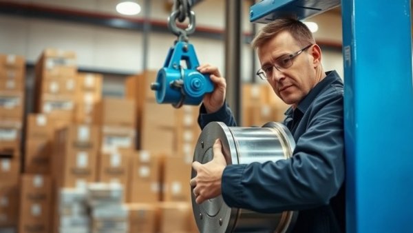 Expert operating industrial hoist for high-level lifting solutions in warehouse.