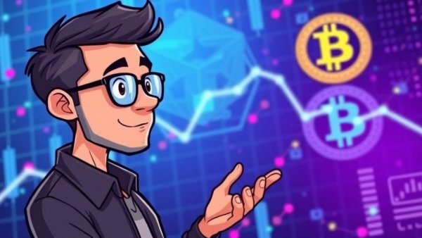 Tom Lee discussing Bitcoin predictions with digital background.