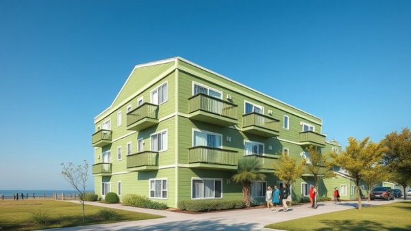 Affordable Phius Zero Housing exterior with people walking.