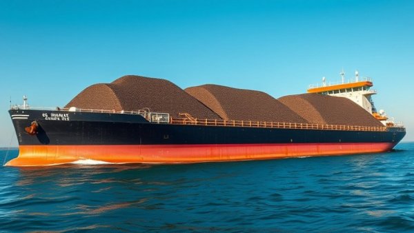 Cargo barge on Great Lakes under blue sky, symbolizing invasive scud threat.