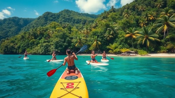 SUP11 Islands Thailand Adventure with paddleboarders and lush jungle