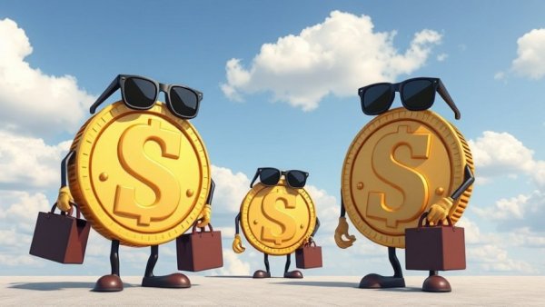 Cartoon coins with sunglasses representing a privacy-focused stablecoin.