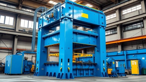 110-ton wide-frame hydraulic press displayed in a vivid industrial setting.