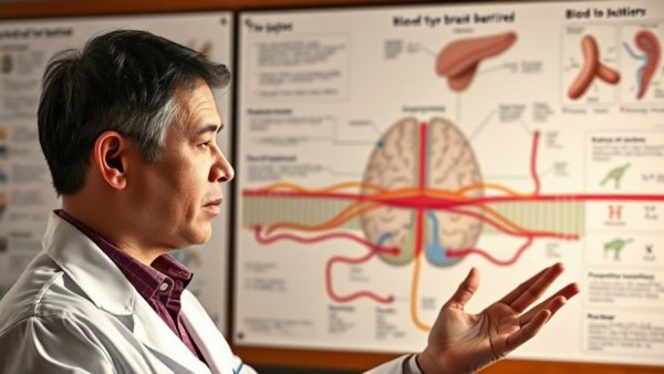 Person discussing plastics breaching brain barrier, educational scene