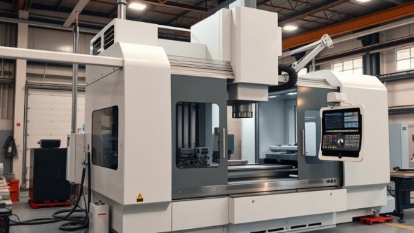 Modern gantry milling machine in an industrial setting.