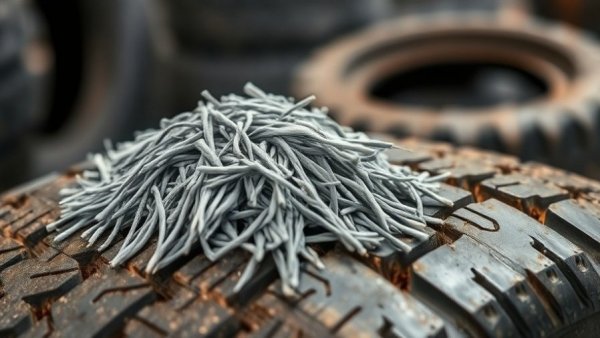 Recycled nylon from tire shredding process exemplified.