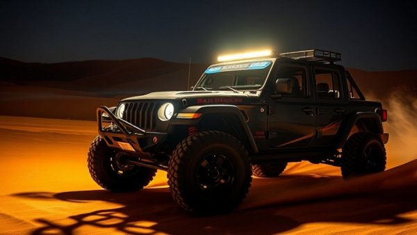Off-road vehicle in desert using Baja Designs Reflex Light Actuator.