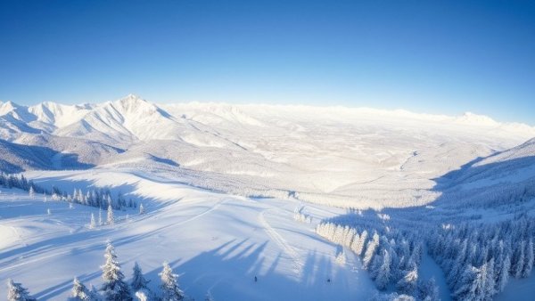 Expansive snowy mountainscape perfect for outdoor adventures with kids.