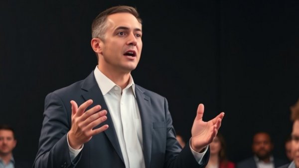 Plastic Pyrolysis discussion by businessman in studio setting.