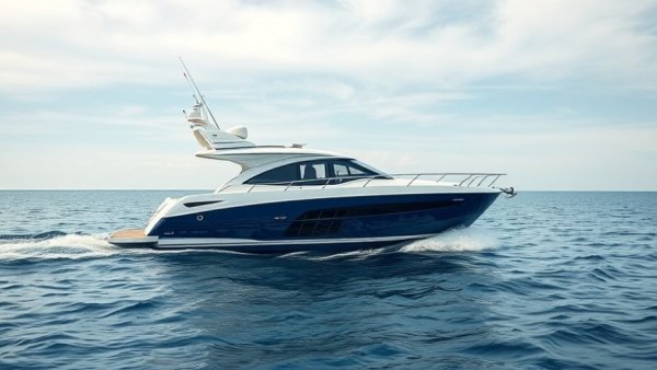 MJM 35 Tumalum boat for sale cruising in open water.