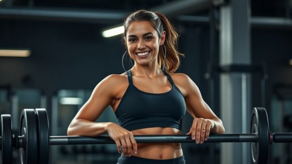 Fit woman in gym highlighting cycle syncing workouts and diet