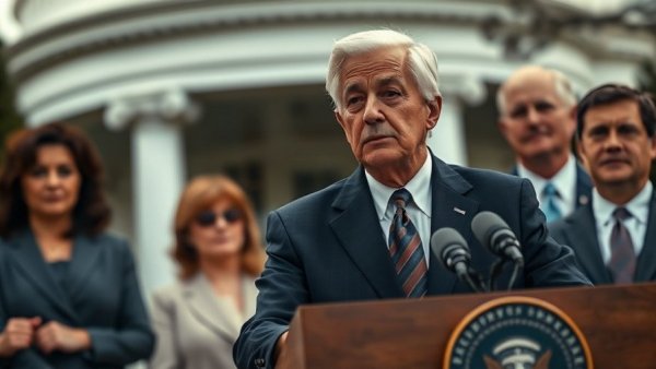 Serious man at podium discussing dietary guidelines for red meat.