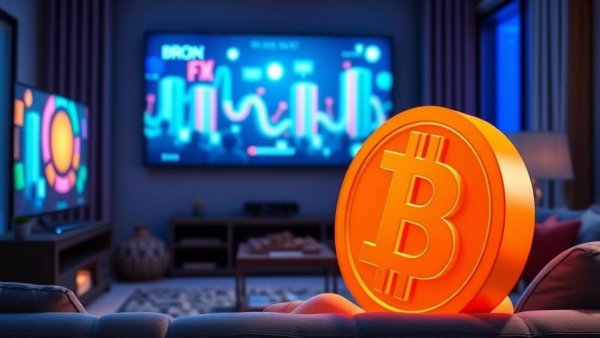 Cartoon Bitcoin watching TV, concept of risk premia for Bitcoin analysis.