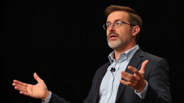 Businessman discusses solar energy in factories, engaging presentation.